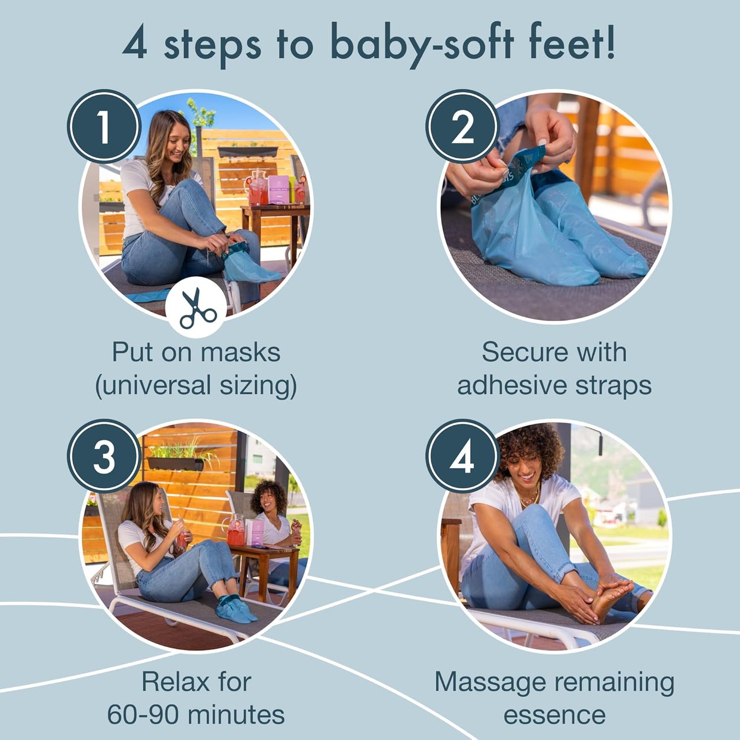 Foot Peeling Mask - Exfoliating Foot Mask for Dry Cracked Feet